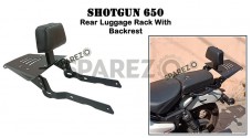 Fit For Royal Enfield Shotgun 650 Rear Luggage Rack and Backrest Black - SPAREZO